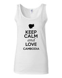 Junior Keep Calm And Love Cambodia Country Nation Patriotic Sleeveless Tank Top