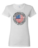 Ladies Undefeated World War Champ Belt USA America Flag Patriotic DT T-Shirt Tee