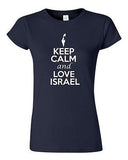 Junior Keep Calm And Love Israel Country Nation Patriotic Novelty T-Shirt Tee