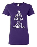 Ladies Keep Calm And Love Cobras King Snake Animal Lover Funny T-Shirt Tee