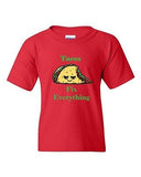Tacos Fix Everything Tortillas Mexican Dish Crisp DT Youth Kids T-Shirt Tee