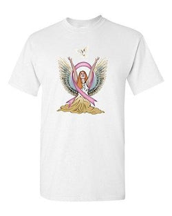 Breast Cancer Angel Girl Bird Tanya Ramsey Artworks Art DT Adult T-Shirts Tee