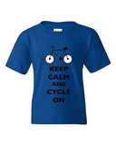 Keep Calm And Cycle On Cycling Bike Bicycle Ride Funny DT Youth Kids T-Shirt Tee