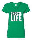 V-Neck Ladies Choose Life Wham 1980 80's Cool Retro Funny Humor T-Shirt Tee