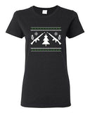 Ladies Guns Ugly Christmas Snow Rifle Tree Grenade Funny Humor DT T-Shirt Tee