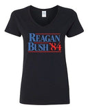 V-Neck Ladies Reagan Bush '84 Election President Politics Republican T-Shirt Tee