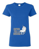 Ladies Hoping For A Unicorn Horse Magical Rainbow Horn Baby Funny DT T-Shirt Tee
