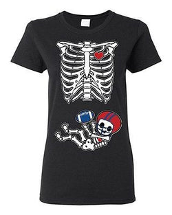 Baby Skeleton Buffalo Football Ladies DT T-Shirt Tee