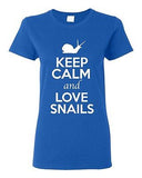 Ladies Keep Calm And Love Snails Shell Slugs Animal Lover Funny T-Shirt Tee
