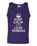 Keep Calm And Love Pandas Cute Humor Novelty Statement Graphics Adult Tank Top