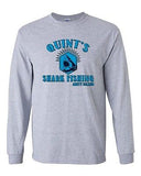 Long Sleeve Adult T-Shirt Quint's Shark Fishing Amity Island Shark TV Movie DT