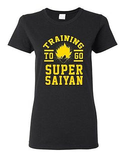 Ladies Training To Go Super Saiyan Gym Workout Anime Funny Parody DT T-Shirt Tee