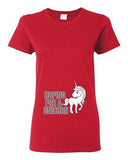 Ladies Hoping For A Unicorn Horse Magical Rainbow Horn Baby Funny DT T-Shirt Tee