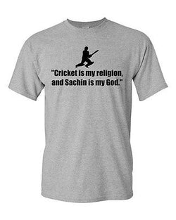 Adult Cricket Is My Religion, Sachin Is My God Master Blaster Funny T-Shirt Tee