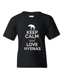 Keep Calm And Love Hyenas Canine Wild Safari Animal Lover Youth Kids T-Shirt Tee