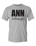 Ann Arbaugh Bold Football Michigan Sports Game Novelty Adult T-Shirt Tee