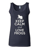 Junior Keep Calm And Love Frogs Toads Bullfrog Animal Lover Sleeveless Tank Tops