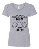 V-Neck Ladies This Is What An Awesome Mom Looks Like Mother Funny T-Shirt Tee