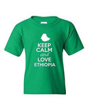 Keep Calm And Love Ethiopia Country Patriotic Novelty Youth Kids T-Shirt Tee