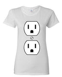Ladies Plug Outlet Face Party Costume Funny Humor DT T-Shirt Tee