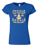 Junior Inhale The Good Sh*t Exhale The Bullsh*t Yoga Hatha Funny DT T-Shirt Tee