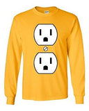 Long Sleeve Adult T-Shirt Plug Outlet Face Party Costume Funny Humor DT