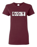 Ladies Bacon Strips Elements Chemistry Science Breakfast Funny Humor T-Shirt Tee