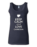 Junior Keep Calm And Love Cambodia Country Nation Patriotic Sleeveless Tank Top