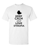 Keep Calm And Love Ethiopia Country Nation Patriotic Novelty Adult T-Shirt Tee