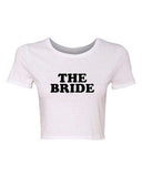 Crop Top Ladies The Bride Wedding Groom Husband Wife Ring Funny T-Shirt Tee