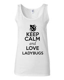 Junior Keep Calm And Love Ladybugs Insects Bug Animal Lover Sleeveless Tank Tops