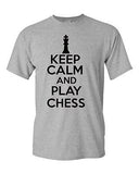 Keep Calm And Play Chess Board Game Novelty Statement Graphics Adult T-Shirt Tee