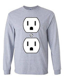 Long Sleeve Adult T-Shirt Plug Outlet Face Party Costume Funny Humor DT