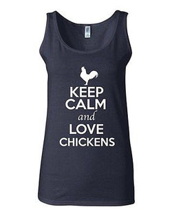 Junior Keep Calm And Love Chickens Chick Birds Animal Lover Sleeveless Tank Tops