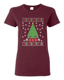 Ladies Periodic Tree Table Of Elements Science Ugly Christmas DT T-Shirt Tee