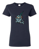 Ladies Zombie Narwhal Undead Horn Fish Monster Animals Horror DT T-Shirt Tee
