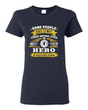 Ladies Firefighter Rescue Hero I Married Mine Husband Funny Humor DT T-Shirt Tee