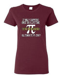 Ladies It Only Happens Once In A Lifetime Ultimate Pi Day Math DT T-Shirt Tee