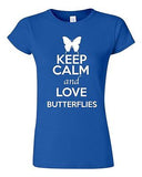 Junior Keep Calm And Love Butterflies Insects Animal Lover Humor T-Shirt Tee