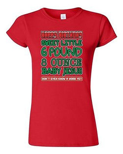 Junior Happy Birthday 6 Pound Baby Jesus Merry Christmas Xmas DT T-Shirt Tee