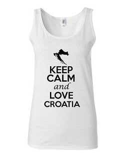 Junior Keep Calm And Love Croatia Country Novelty Statement Sleeveless Tank Top