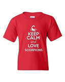 Keep Calm And Love Scorpions Arachnid Desert Animal Lover Youth Kids T-Shirt Tee