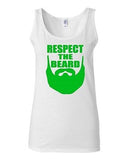 Junior Respect The Beard Funny Humor Novelty Statement Graphics Tank Top