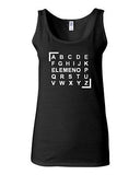 Junior A B C D ELEMENO Letters Humor Funny Novelty Statement Graphics Tank Top