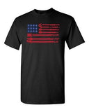 Guitar USA Flag United States Of America Novelty DT Adult T-Shirt Tee