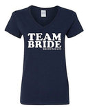 V-Neck Ladies Team Bride Groom Ring Wedding Bridal Party Funny T-Shirt Tee