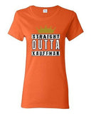 Ladies Straight Outta Kauffman Crown Baseball Ball Team Sports DT T-Shirt Tee