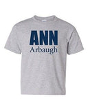 Ann Arbaugh Bold Football Michigan Sports Game Novelty Youth Kids T-Shirt Tee