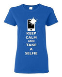 Ladies Keep Calm And Take A Selfie Flash Phone Camera Pics Funny DT T-Shirt Tee