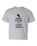 Keep Calm And Love Liberia Country Patriotic Novelty Youth Kids T-Shirt Tee